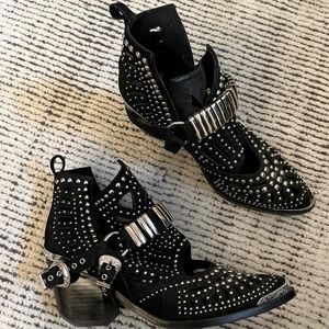 Jeffrey Campbell Calhoun Western Booties in suede